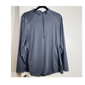REI Co-op Women's XL Gray Heathered 1/4 Zip Mock Neck Raglan Top
